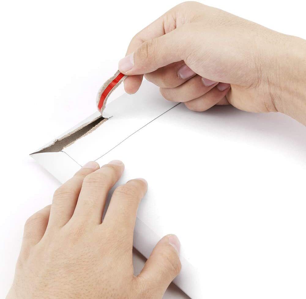 9.5x12.5" White Rigid Mailers /w Pouch Stay Flat Cardboard Shipping Envelopes