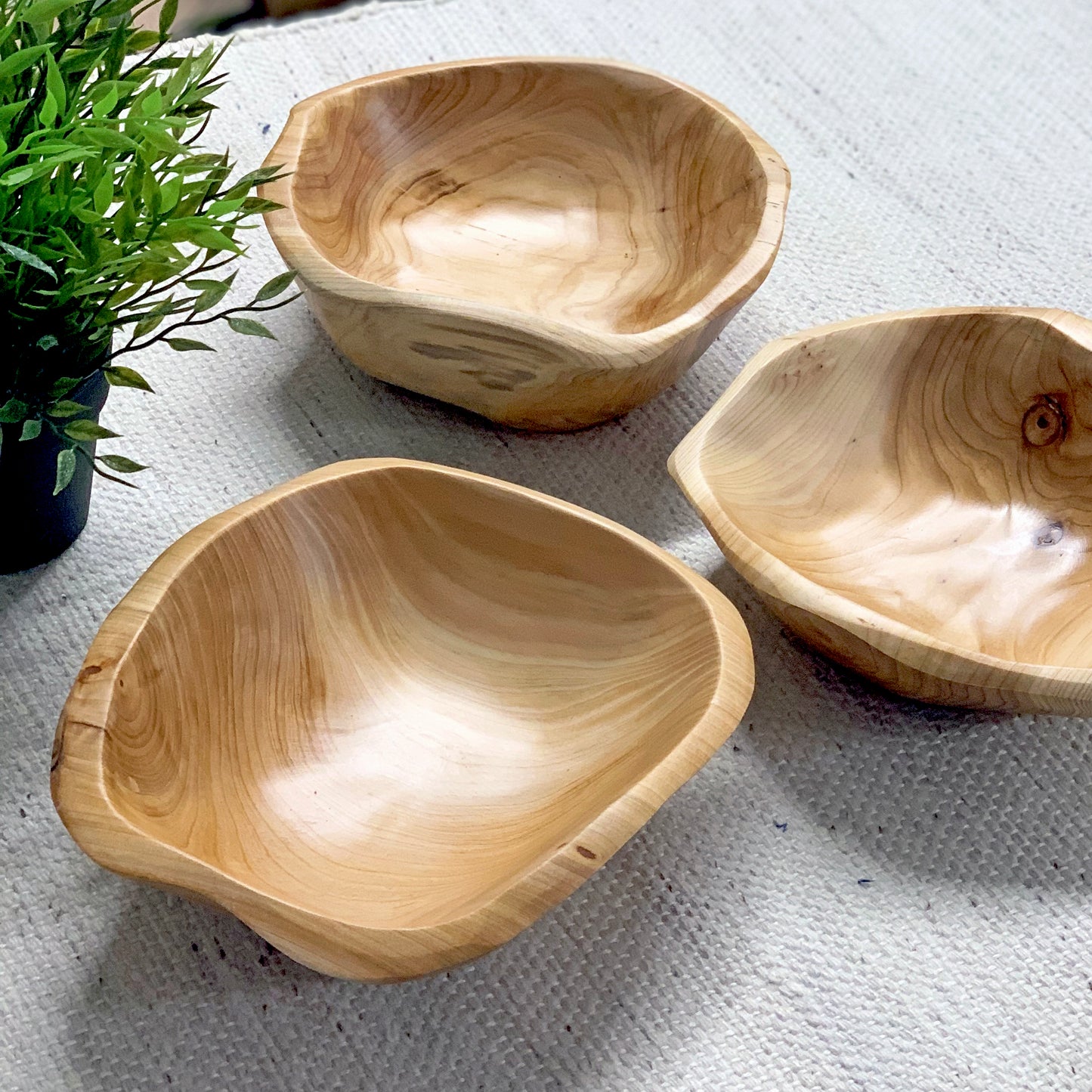 Handmade Natural Root Wooden Bowl Storage Fruit Salad Serving Bowls - Small